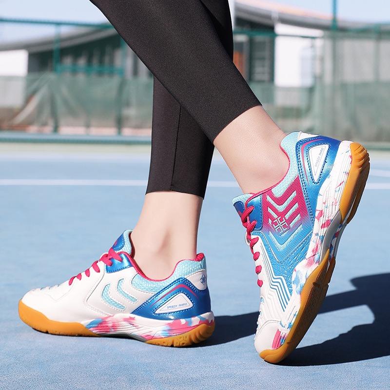 Super women's badminton shoes breathable tennis shoes training shoes table tennis professional volleyball carbon board
