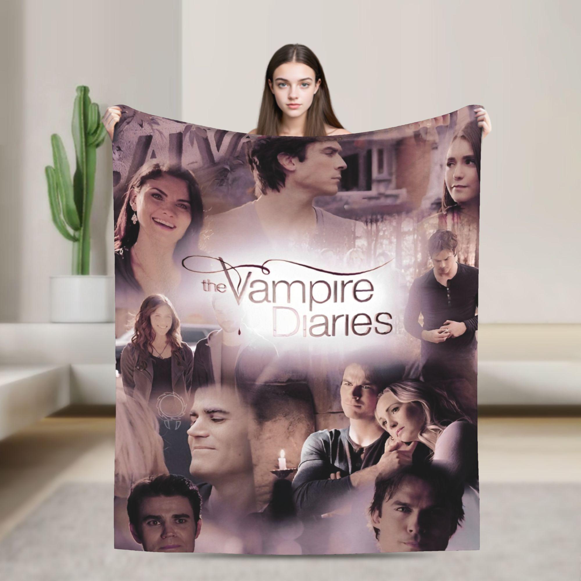 

Soft Blankets Camping The Vampire Diaries Damon salvatore Throw Blanket Flannel Bedspread For Living Room Funny Sofa Bed Cover 75cmx90cm