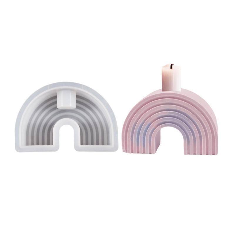 

Arched Shaped Epoxy Resin Mold Handmade Candle Holder Silicone Mold DIY Plaster Crafts Table Ornament Tool Nonstick
