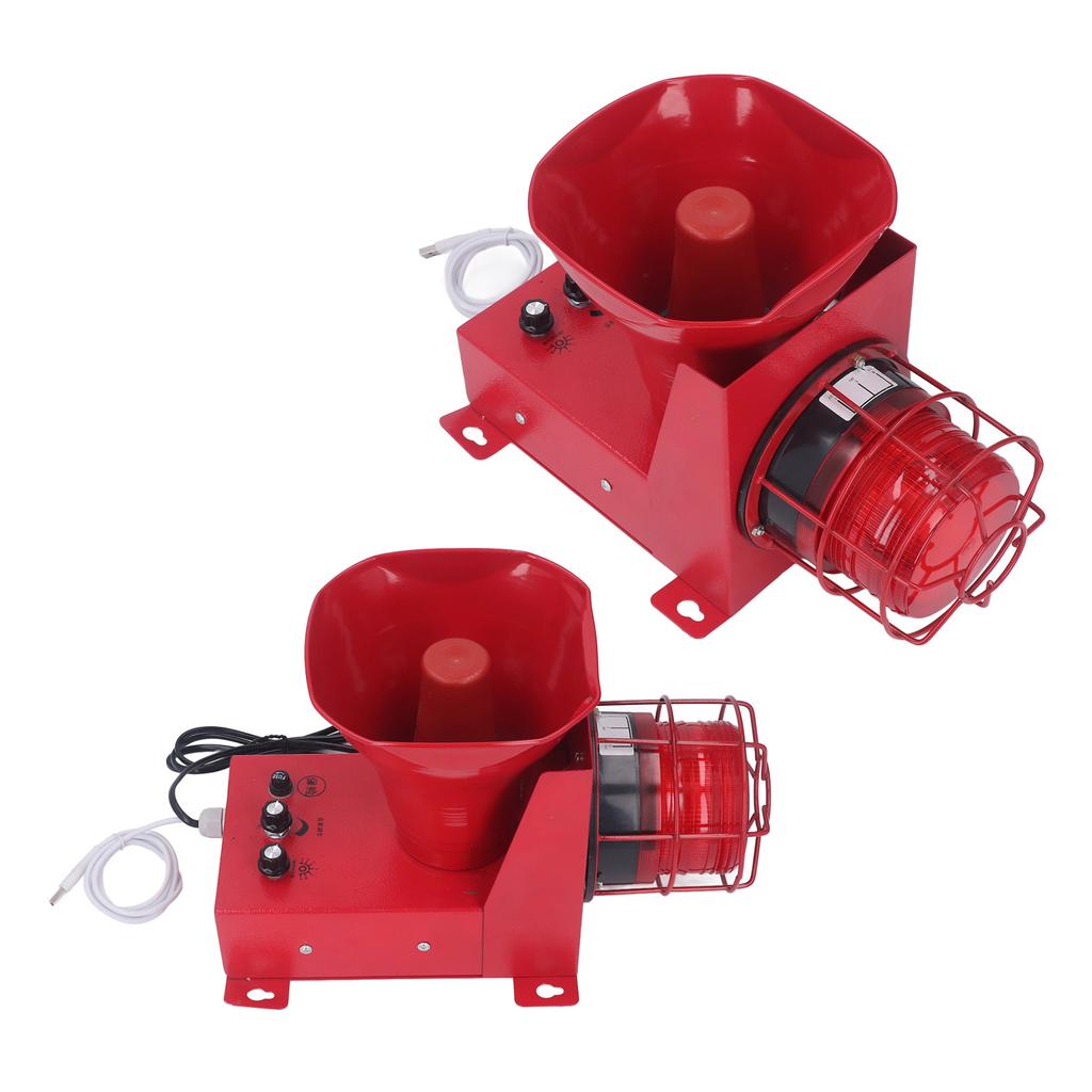 Industrial Siren Alarm Outdoor 180dB Sound Light Horn Waterproof Emergency Strobe Warn Light DC24V