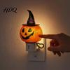 Herbst Halloween Beleuchtung Kürbis Geist Nachtlicht Stecker-Wandlampe mit Hexe