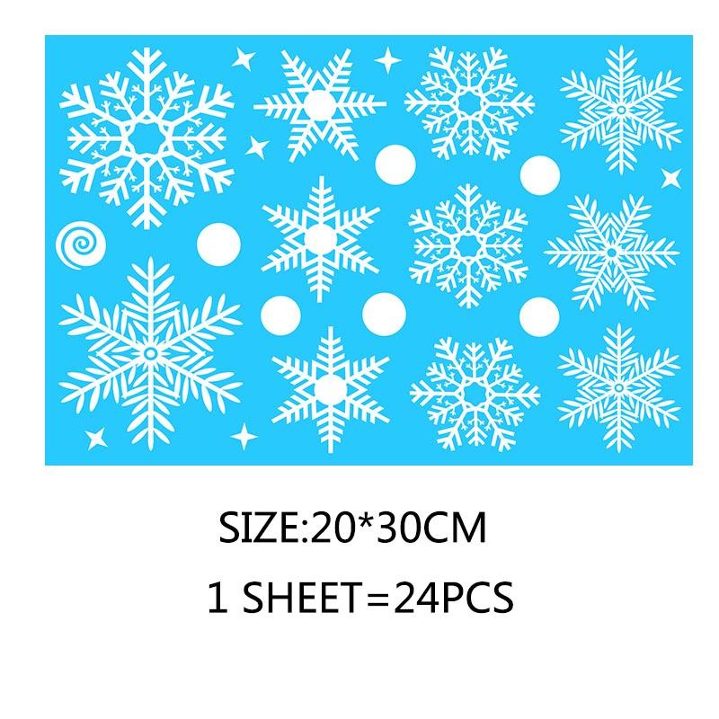 Beautify Static Sticker Home Windows PVC Large Snow Flake Wall Sticker Christmas New Year Party Elk Glass Dress Up Santa