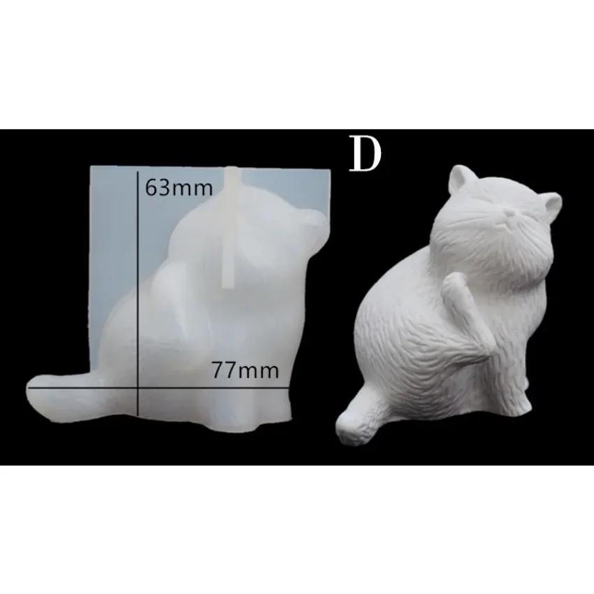 1 Pcs 3D Cat Soap Clay Lovely Pig Silicone Candle Molds DIY Pet Cat Mould Craft Small and Cute Suitable for Ornaments