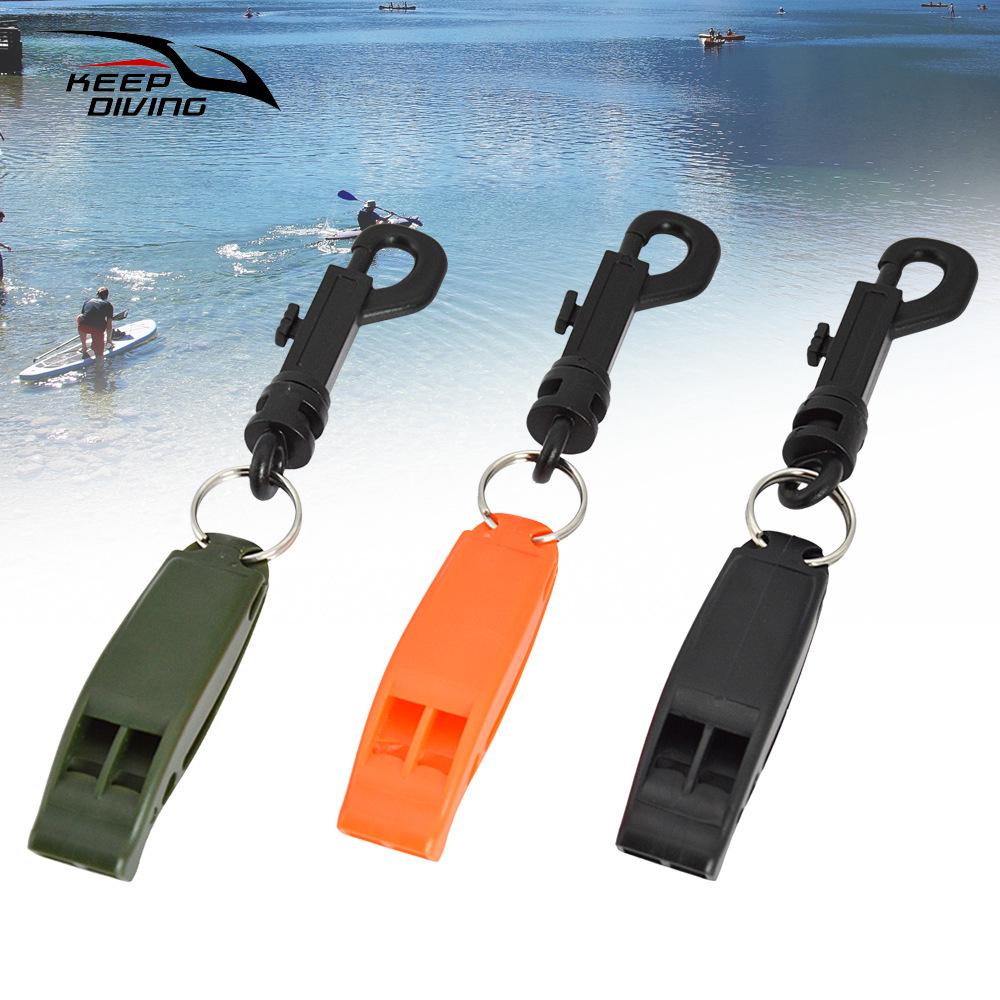 Dual-Frequency Lifesaving Whistle with Hook, Multi-functional Outdoor Emergency Survival Tool KS-923B