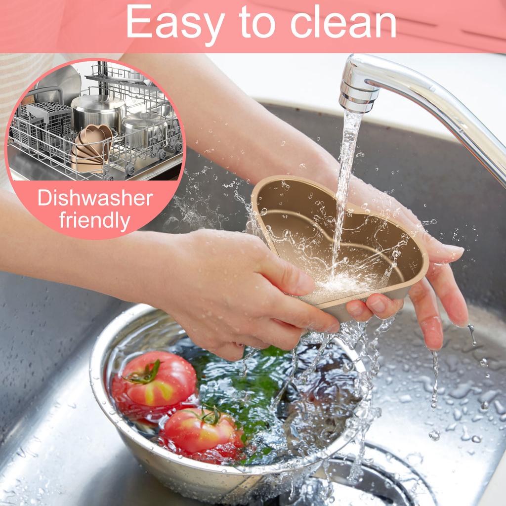 5Pcs Mini Cake Mould Heart Shaped Cake Pan Non-Stick Pudding Cake Cup Reusable Mousse Pastry Baking Mold For Kitchen Bakeware