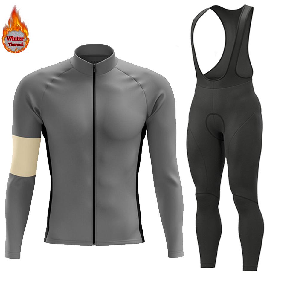 2026 Winter Warm Men Winter Jacket Racing Cycling Long Sleeves Jersey Set Warm Thermal Fleece Bike Jersey Outdoor Road Bike Cycling Clothing