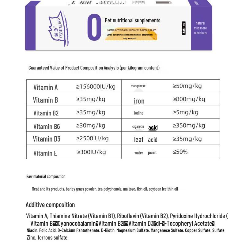 Hairball & Nutrient Paste for Cats and Dogs with Fish Oil & Cat Grass Tablets for Coat Health