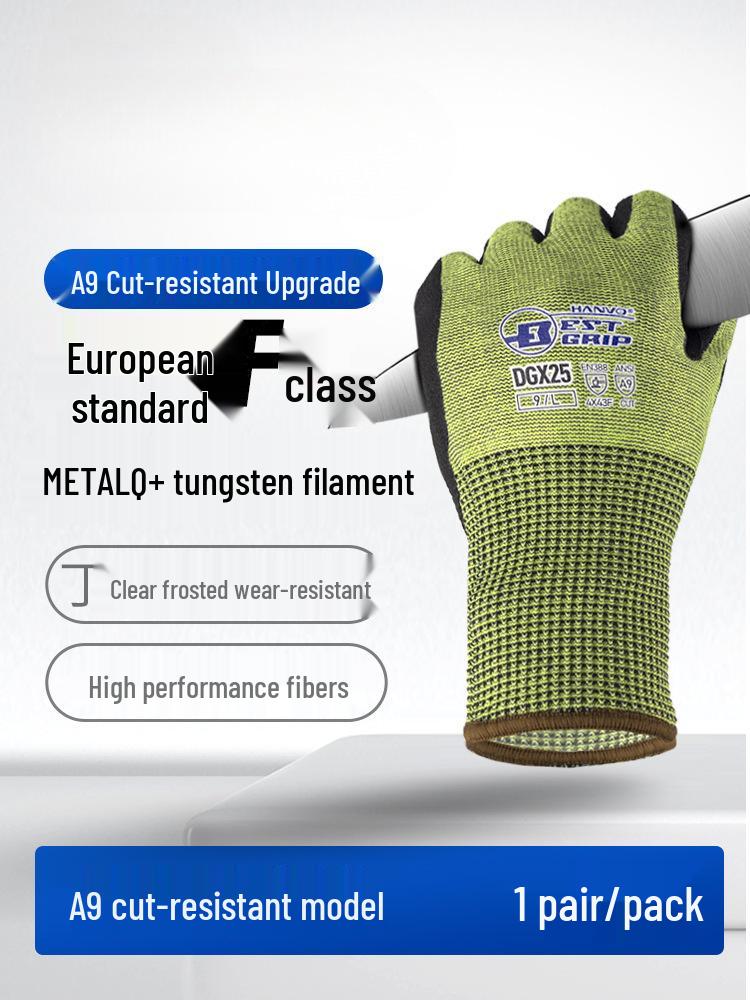 Level 9 Cut-Resistant Gloves: Cut, Puncture, Wear-Resistant; Breathable Non-Slip Protection for Work, Fish Cleaning, Beachcombing, and Kitchen Use.