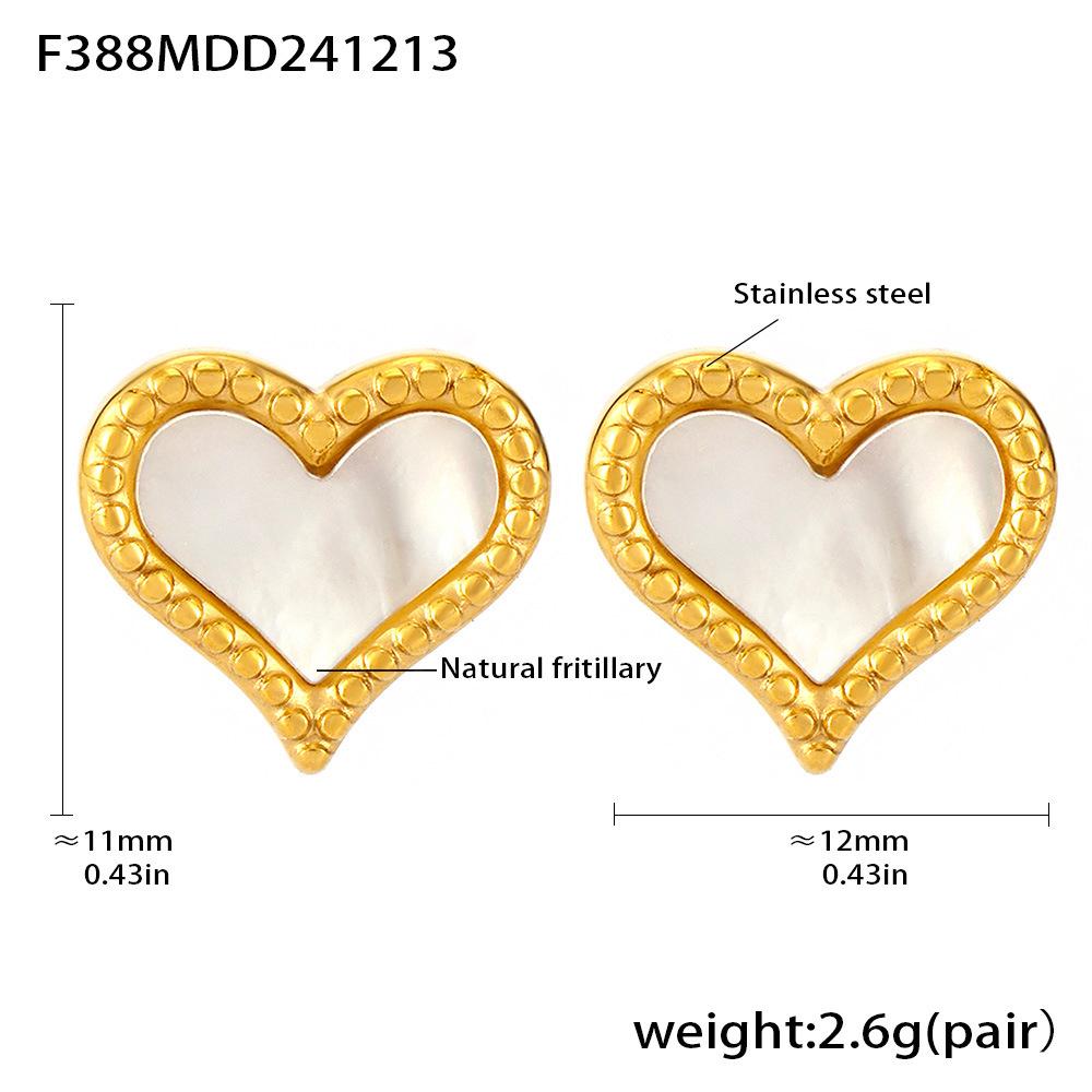 Qiong Yao Mother-of-Pearl Heart Necklace & Earrings Gift Set