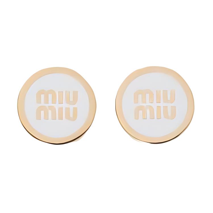 

Miu Miu Iconic Logo Enamel Earrings Women earrings Gold 5IO213_2F6T_F0009 F,Gold