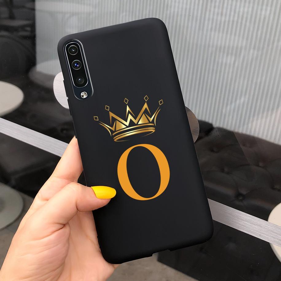 For Samsung Galaxy A50 A50S A30S Case Silicone Letters Crown Back Cover Phone Cases For Samsung A50 A 50 30 S A307F A507F Fundas