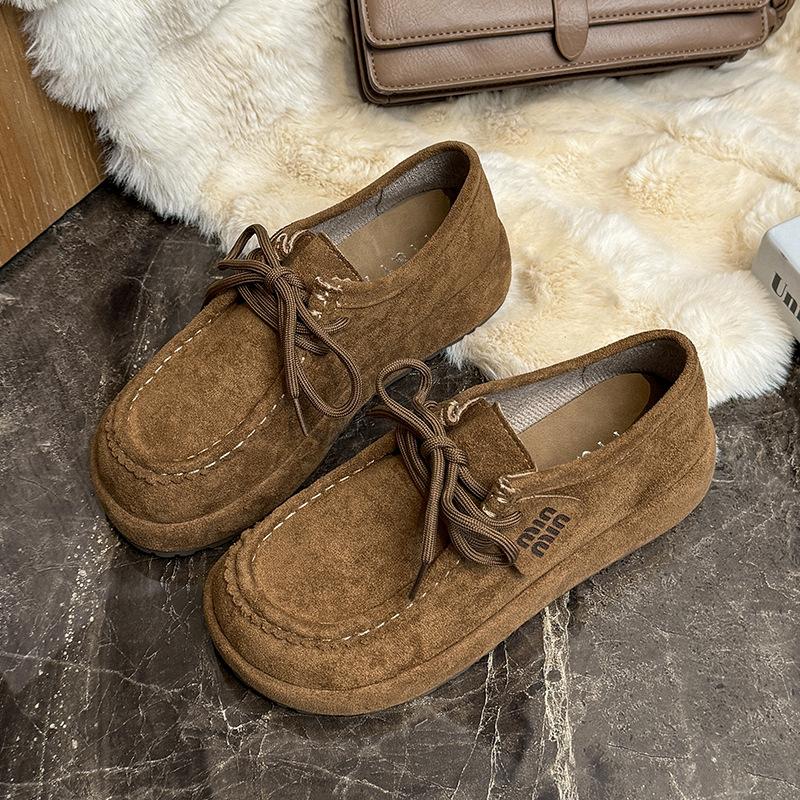 One-pedal kangaroo shoes women's 2025 new early autumn explosion lazy casual fashion versatile single shoes