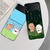 Cute BuBu DuDu Phone Case For Samsung Z Flip 7 6 5G Galaxy Z Flip 5 4 3 Black Hard Cell Cover Luxury PC Shell Coque