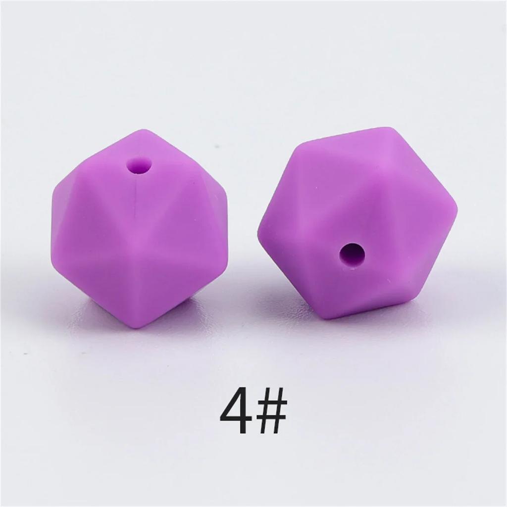 TX49 10Pcs 14mm Hexagon Solid Color Silicone Beads Jewelry DIY Necklace Bracelets Keychain Trend Handmade Accessories Jewelry