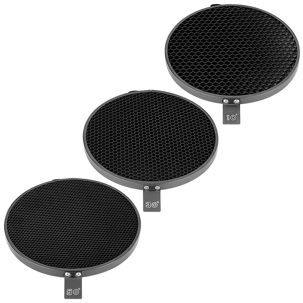 Neewer 18cm Standard Reflector Diffuser with Degree Honeycomb Grid Light Reflector Lampshade Dish for Bowens Mount Studio Light Strobe Flash 7"/