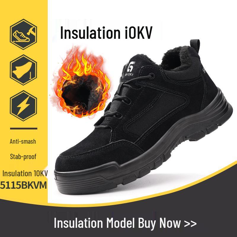 Men's Summer Safety Shoes: Breathable, Anti-Smash, Puncture-Resistant, Steel Toe, 10KV Insulated Electrician Work Shoes