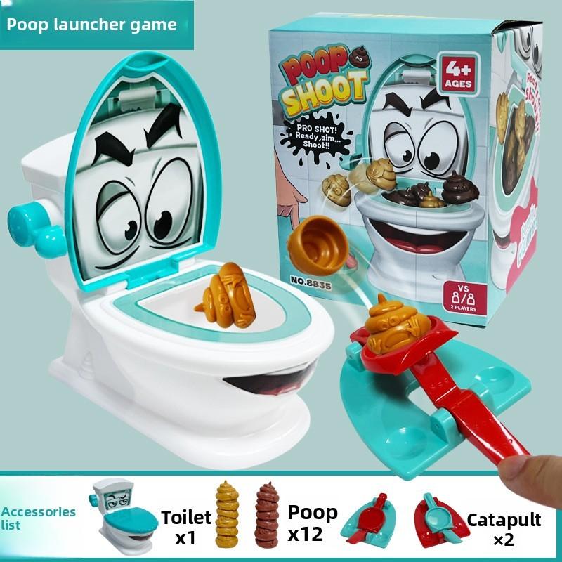 Poop Shoot Toilet Game Toy With Ejecting Feces For Parent Kids Indoor Play Fun
