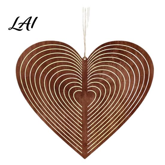 Metal Wind Spinner Spinner 3D Eight-pointed Star/Heart Garden Hanging Decor Eight Pointed Star Decor Reflective Outdoor Patio Decoration Gifts Love Heart