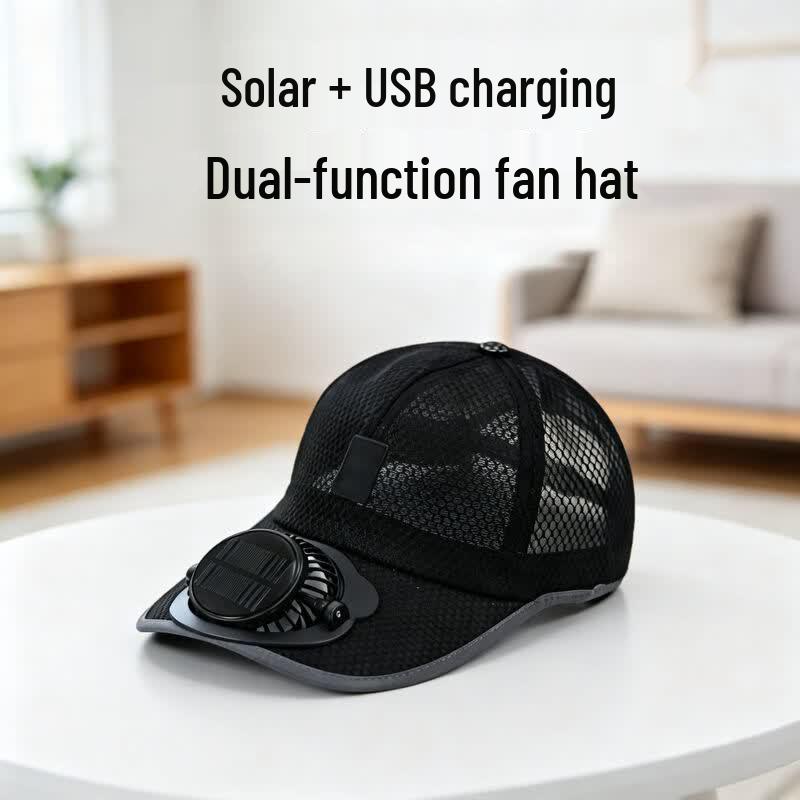 Solar Charging Fan Baseball Cap