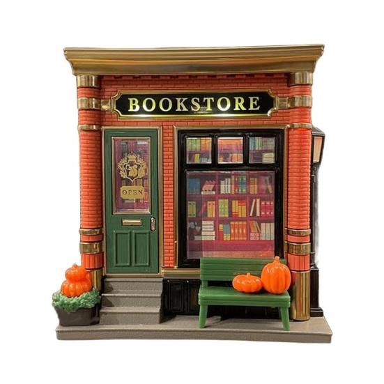 Bookstore Projector Nightlight 3D Mini Bookstore Wallflower Aroma Essential Oil Diffuser Wall Projector Night Light Room Decor Gift for Book Lovers