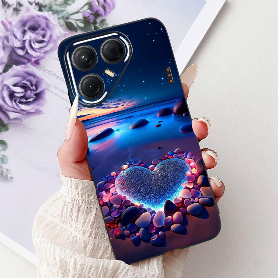 Black Silicone Cover For Tecno Pova 7 4G 5G / Pova 7 Pro Pova7 Ultra Neo Funda Cat Flower Dragon Design Bumper Soft Capa