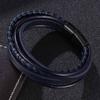 New Men Bracelet Stainless Steel Magnetic Clasp Braided Mutilayer Leather Wrapping Punk Rock Bangles Man Jewelry Gift BB1078