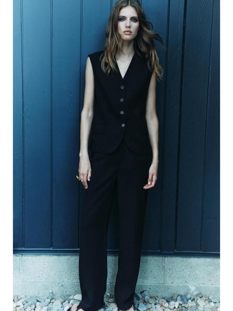 2024 Spring/Summer Women's Sleeveless Button-Up Vest and Casual Pants Set - High-End European and American Style