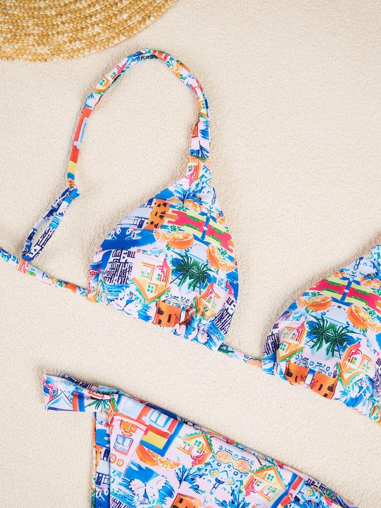 2025 Cross-Border European & American Sexy Print Bikini Swimsuit for Women
