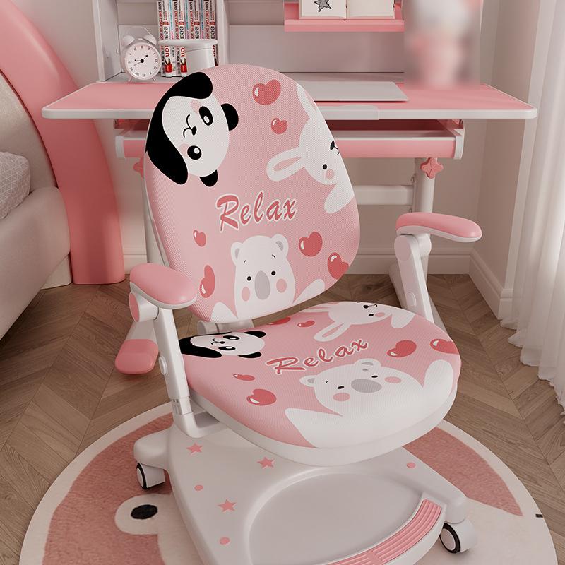 Children Learning Chair Cover Double-back Stretch Elastic Kids Study Computer Chair Slipcover Cartoon Printing Protect Cover