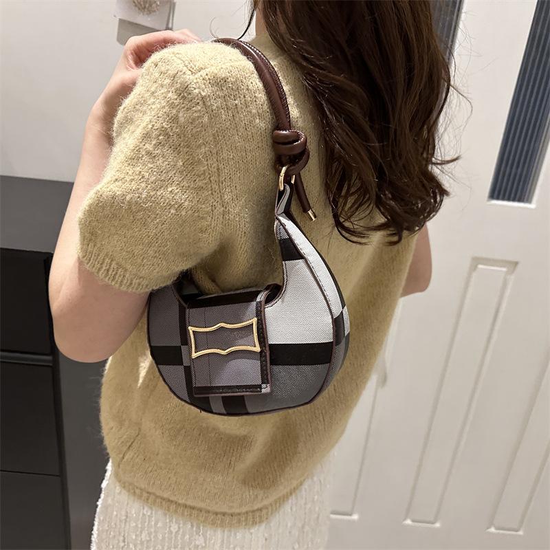 Moda Lato Nowa Moda Damska Moda Półksiężyc Prosty Wzór Tekstury Torba na Ramię Pod Pachę