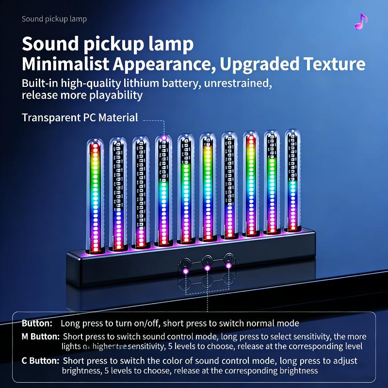 Sound Activated RGB Ambient Light Dynamic Gradient LED Strip for Car Interior Home Party Room Decor