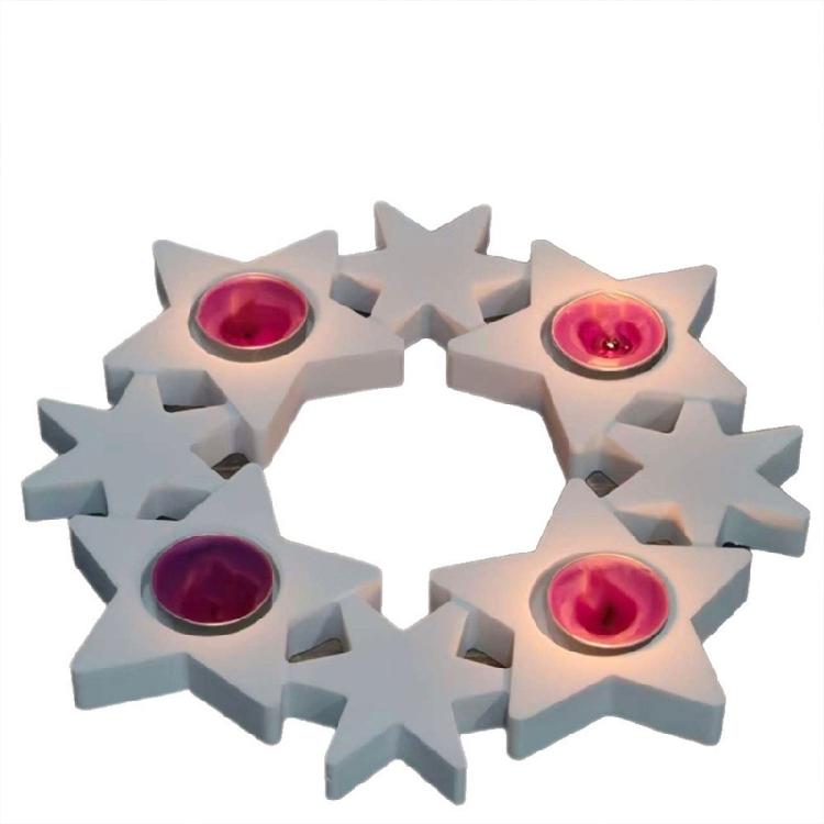 Holiday Star Candle Casting Mould, Flexible Construction Supports Removal While Center Posts Shape Openings Within the Christmas Design