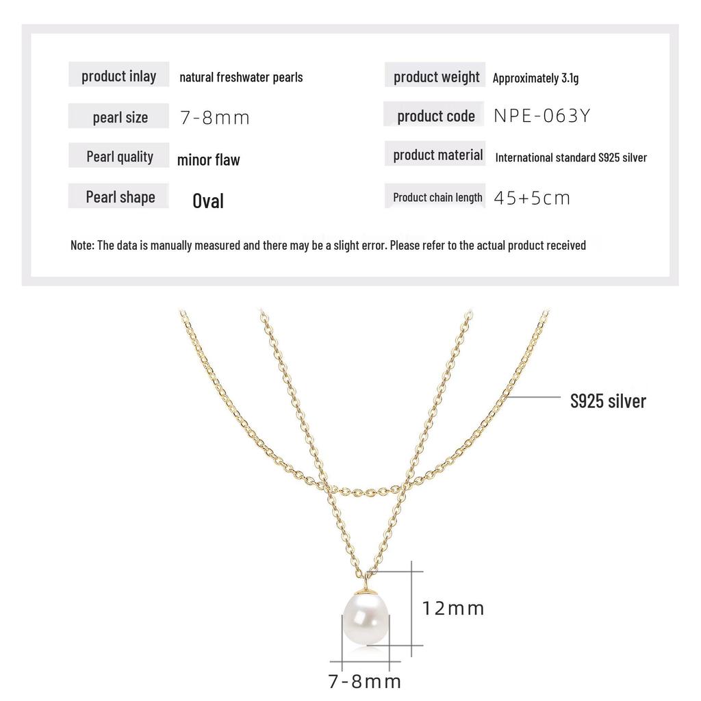 Freshwater Pearl & Diamond-Set Silver Pendant Necklace for Women