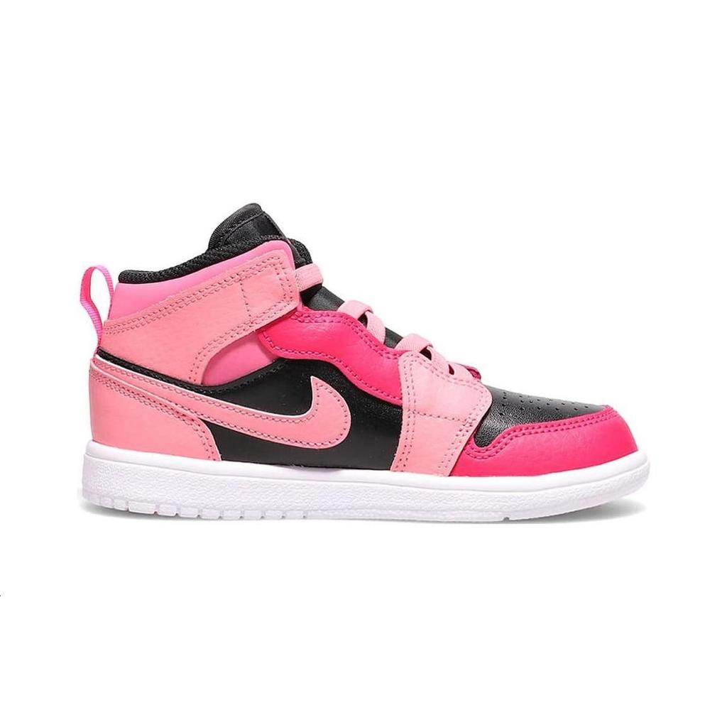 Jordan 1 Mid ALT Coral Chalk (PS) Kids Sneakers Pinksicle Rush-Pink-Black AR6351-662
