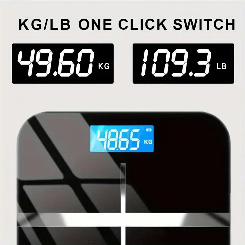 High Quality1pc High Definition Digital Scale, Max Capacity 396lbs, LED Display, Non-Rechargeable AAA Battery Powered, Plastic Material, Ultra Wide