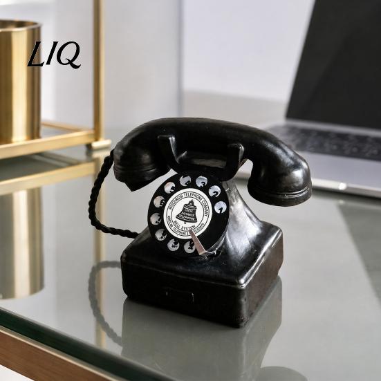Classic Telephone Decoration Old Ornaments, Mini Retro Desk Phone, Vintage Photography Prop Phone Landline Resin Decorative Nostalgic Home Office