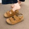 Super Soft Sheepskin Platform Sandals Women's Summer Wear New Models Are Not Tired and Versatile Beach Shoes