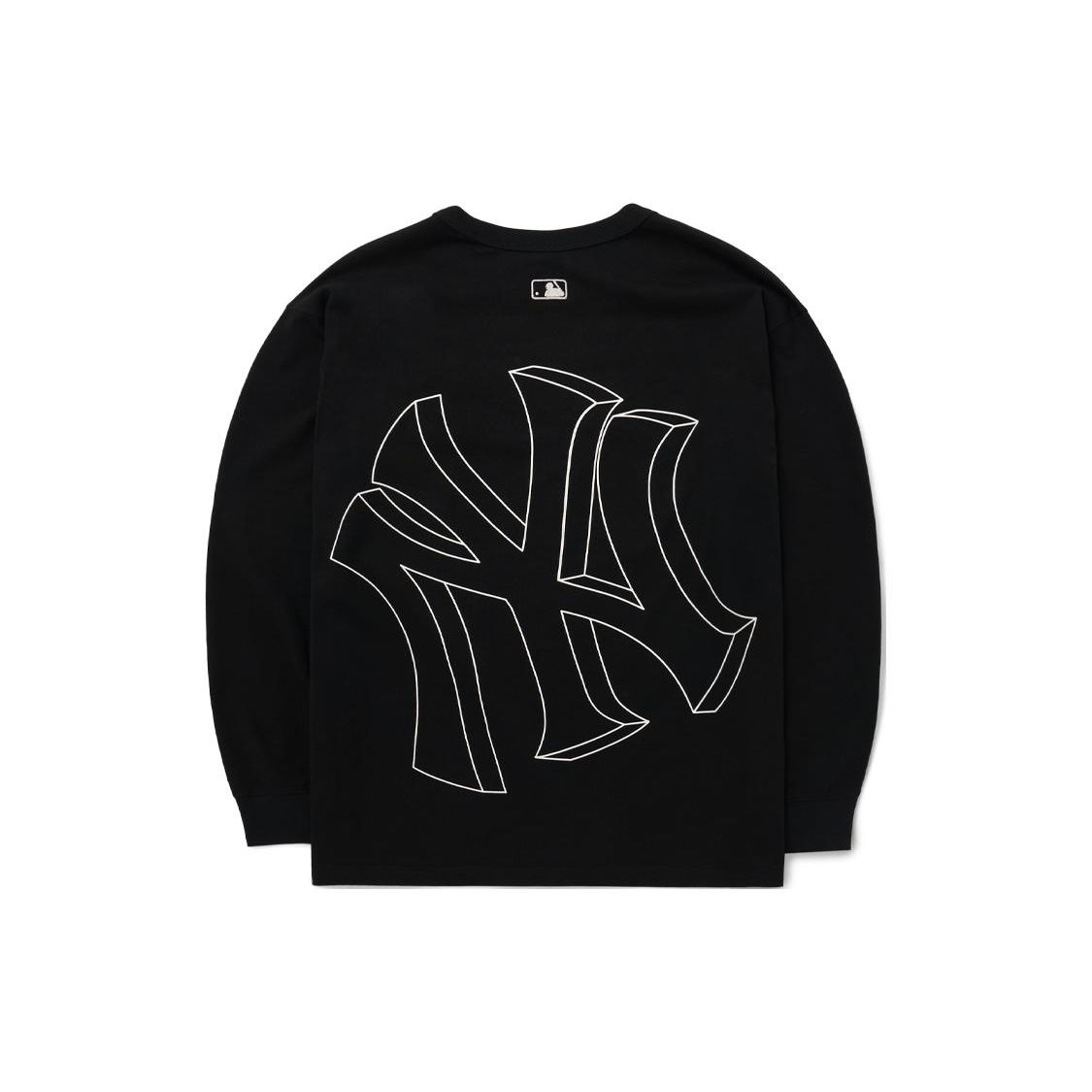 MLB New York Yankees American Vintage Logo Print Langarm Outdoor Rundhalsausschnitt T-Shirt Unisex T-Shirts Schwarz 3ATSB0224-50BKS XS gray