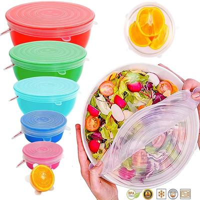 New 6PCS Silicone Covers Adaptable Silicone Lids Silicone Caps for Food Universal Dish Stretch Lids for Cans Kitchen Accessories