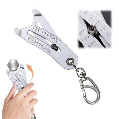 Precise Thread Size Checker Keychain Large Opening Adjustable Bolt Size Finder Keychain Two Sizes Lightweight