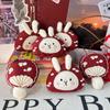 Cogumelo Coelho Tecido Brinquedo de Pelúcia Chaveiro Desenho Animado Coelho Boneca de Pelúcia Macia Pingente Anel de Chave de Carro Decoração de Bolsa Mochila Presente para Criança