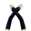 Elegant Fingerless Gloves Sequins French Unique Outfits Long Gloves for Flapper Bride Wedding Dancing Accessories