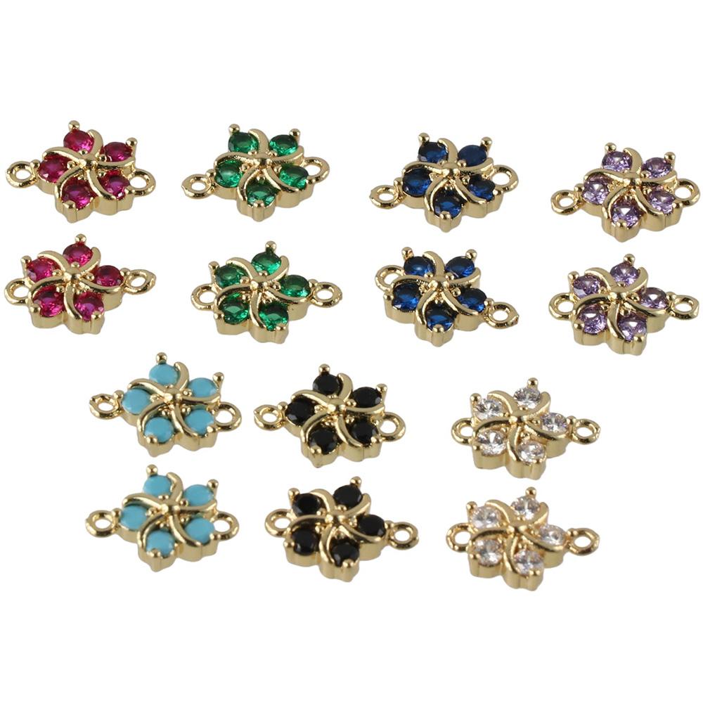 

Подвески-цветы из латуни и циркония, покрытые настоящим золотом, для любителей поделок ручной работы