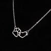 Damen Hohl Herz Haustier Pfotenabdruck Anhänger Kette Halskette Schlüsselbein Schmuck Geschenk
