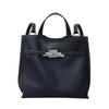 Niche Design Lock Buckle Leather Bucket Bag Pebble Pattern Top Layer Cowhide Large Capacity Portable Commuter Shoulder Bag