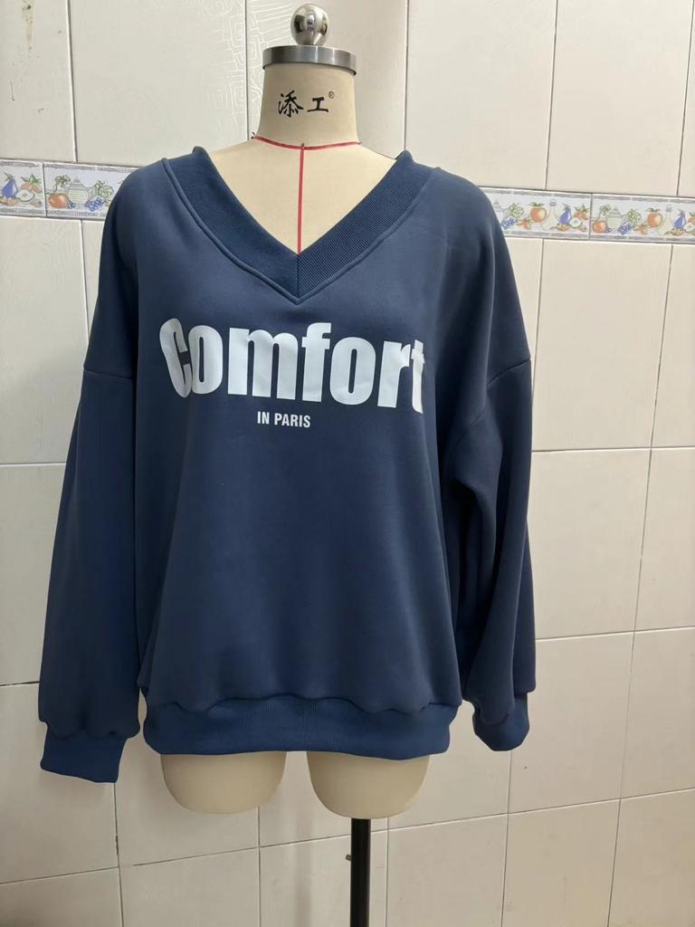 Dámské mikiny s výstřihem do V, s dlouhým rukávem, nadměrné velikosti, jednobarevná trička, ležérní volný střih, sportovní tréninkové pulovry