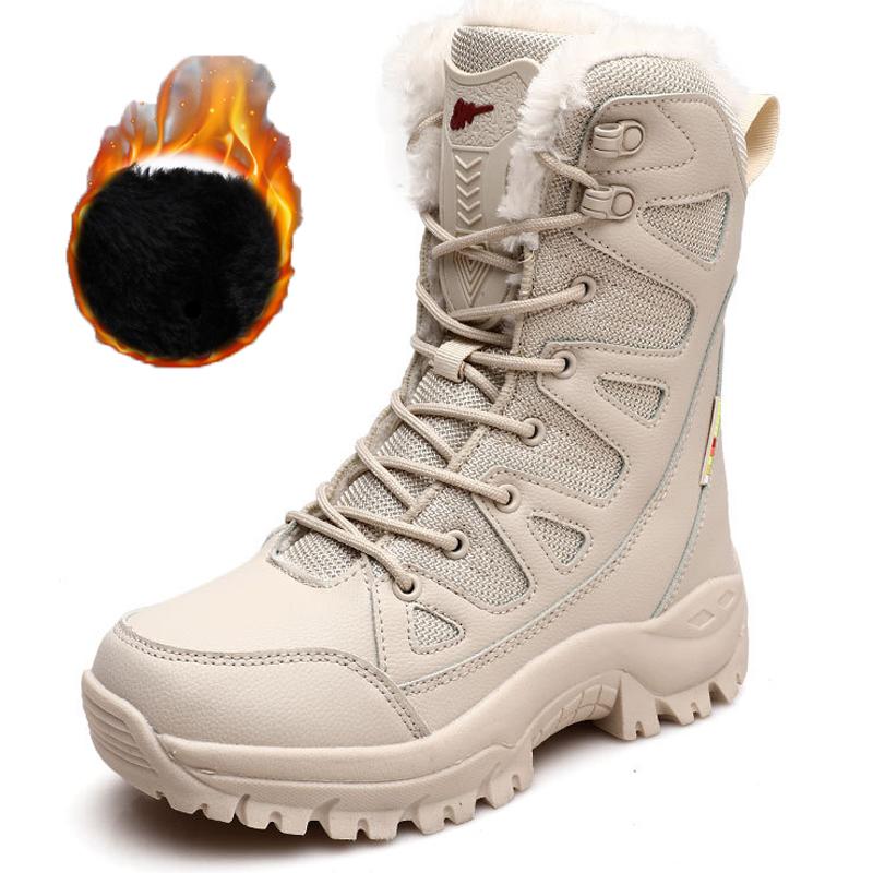 

Непромокаемые мужские зимние ботинки, плюшевые теплые зимние ботинки, уличные армейские ботинки для пустыни, износостойкая походная обувь, мужские ботинки 36