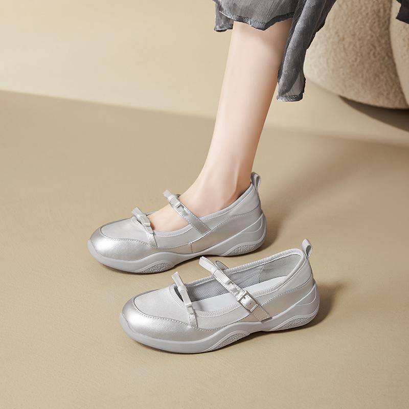 Augustine sports Mary Jane women's shoes 2025 new summer silver single shoes platform-soled light mouth casual single shoes