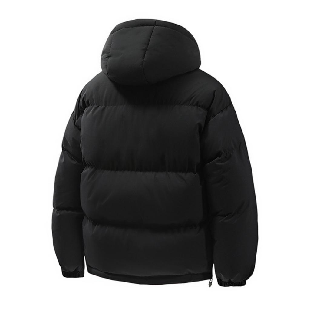 Men's And Women's Solid-color Casual Down Cotton-padded Jackets, Men's Bread Jackets With Fleece And Thickened Hooded Jackets
