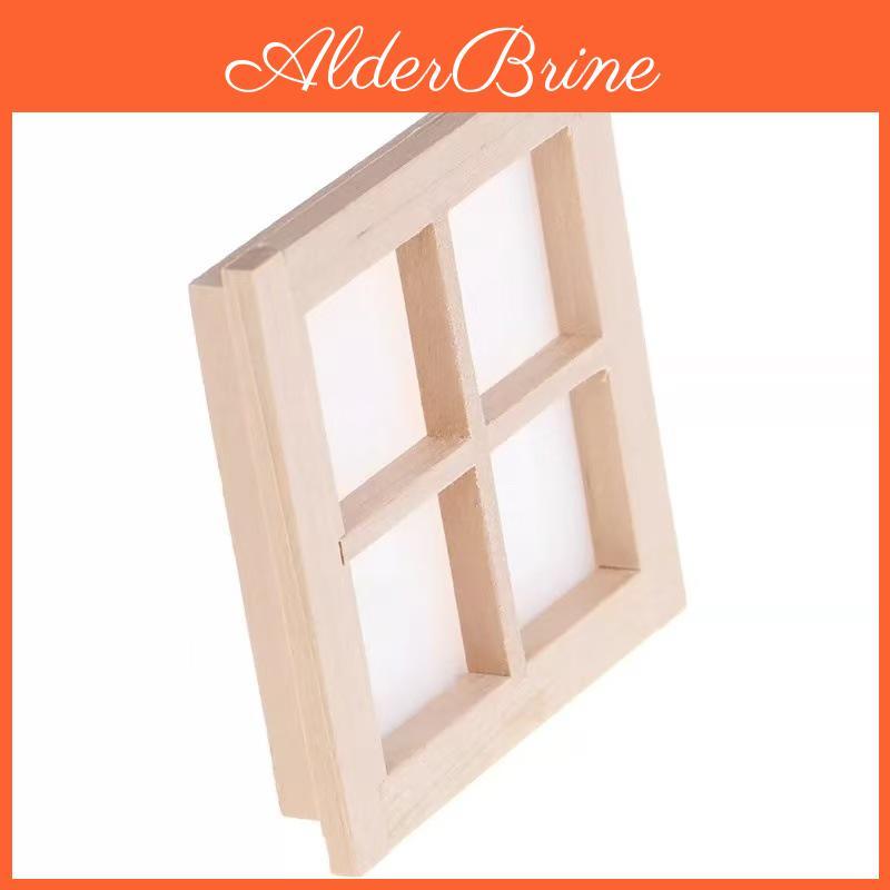 Wooden Dollhouse Diy Miniature Door And Window Set For Crafting And Home Decoration